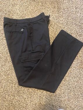 Aramark Men's Uniform Navy Blue Cargo Pants 32x32 Stretch Waistband w/ Adjustec